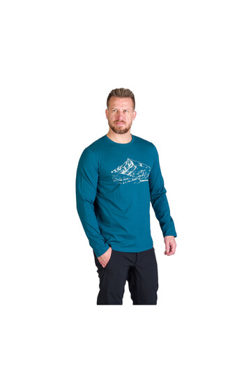 NORTHFINDER Men's printed cotton t-shirt Thornton inkblue