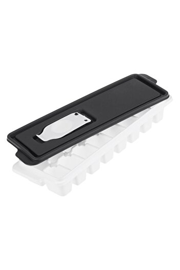 OEM White Plastic Box with Gray Lid for 16 Ice Cubes