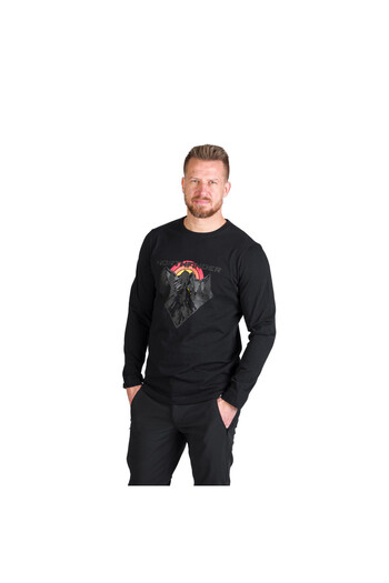 NORTHFINDER Men's long-sleeved cotton t-shirt Clair black