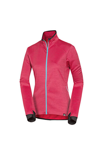 NORTHFINDER Women's anti-pilling melange fleece hiking top Connie cherry