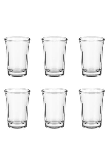 OEM Set of 6 Clear Glass Shot Glasses 50ml