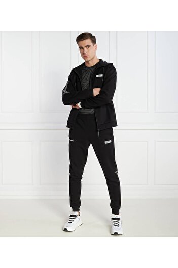 EA7 Emporio Armani Men's jogging tracksuit Black with hood