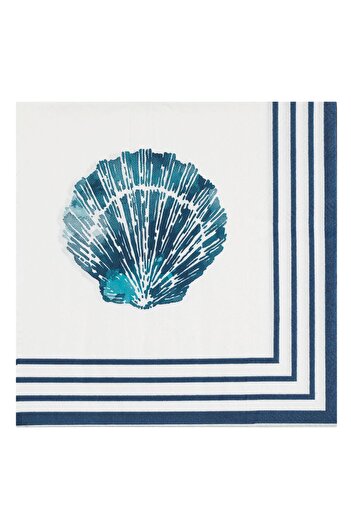 OEM 2-Ply Table Napkins Shell Pattern Blue 33x33cm - 20pcs