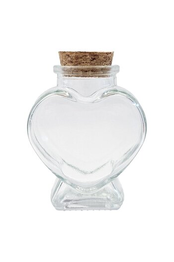 OEM Transparent Heart Shaped Bottle with Cork for Liquor 90ml