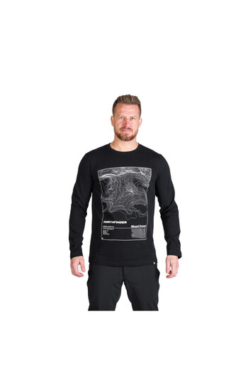 NORTHFINDER Men's long-sleeved cotton T-shirt Henderson black