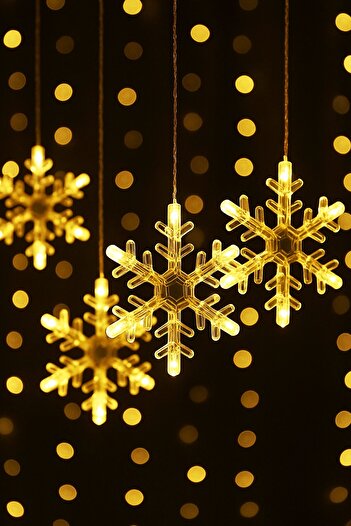 BeySüS Christmas Pine Tree Ornament Snowflake Curtain Led Daylight