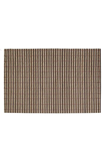 OEM Bamboo Plate Holder Striped Beige Brown 45x30cm