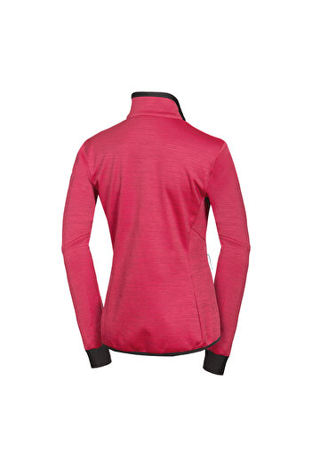 NORTHFINDER Women's anti-pilling melange fleece hiking top Connie cherry