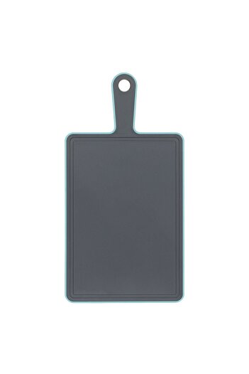 OEM Plastic Chopping Board with Gray Green Handle 27x19cm