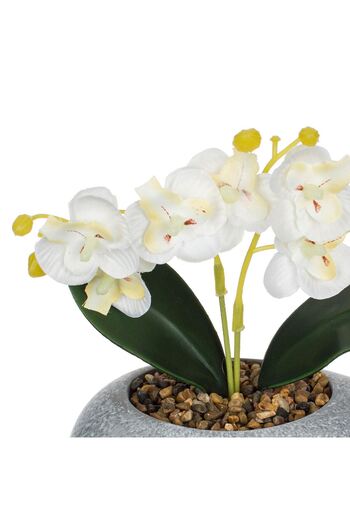 OEM Ghiveci Flori Decorativ cu Planta Artificiala Orhidee 14x12x18cm