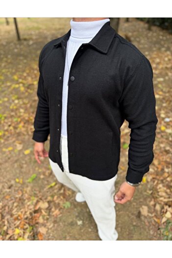 DEFES Men's Oversize Shirt Jacket Shacket Cashmere Seasonal