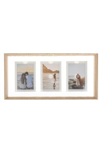 OEM Photo Frame with Beige Frame & Glass Surface (3 pictures) 50x25x3cm