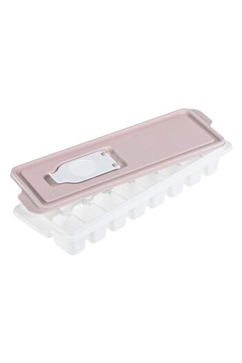 OEM White Plastic Box with Nude Pink Lid for 16 Ice Cubes