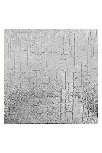 OEM Decorative Square Silver Plastic Plate with Linear Pattern 30x30cm