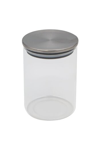 OEM Transparent Glass Storage Jar Metal Lid 500ml
