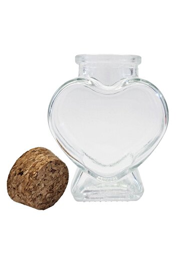 OEM Transparent Heart Shaped Bottle with Cork for Liquor 90ml