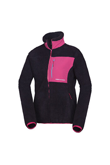 NORTHFINDER Women's loose-fitting polar fleece Wyoma cherryblack