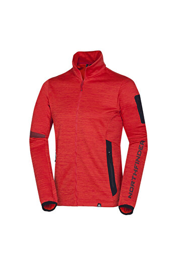 NORTHFINDER Men's fleece sweatshirt Banks redmelange