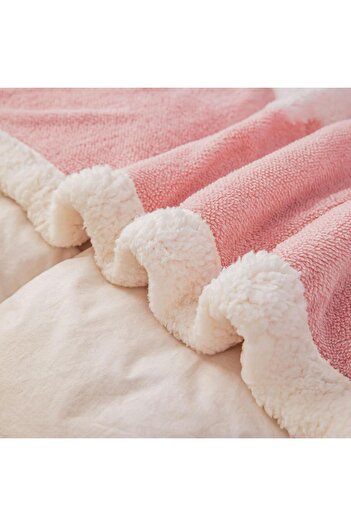 JOJO HOME 3D butterfly blanket, with fur, cocolino, 200x230cm, Pink