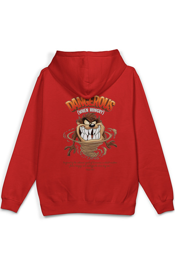 Overoz Tazmanian Devil Tazmanian Devil Back Printed Oversized Hooded Sweatshirt Red Hoodie H1392