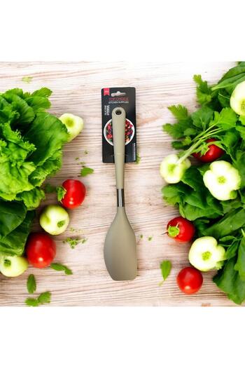 Generic Beige silicone cooking spoon