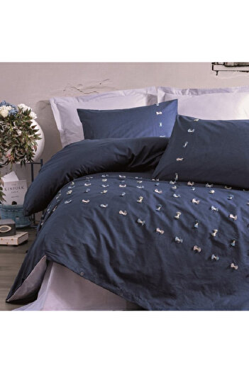 OEM Gina Bed Linen Navy Blue (100% Cotton)