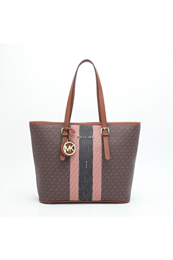 style iconic MK Jet Set Charm Large Tote Bag – Signature MK Logo Canvas Handbag