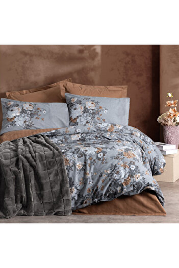OEM Smooth Anthracite Bed Linen and Blanket Set (100% Cotton)