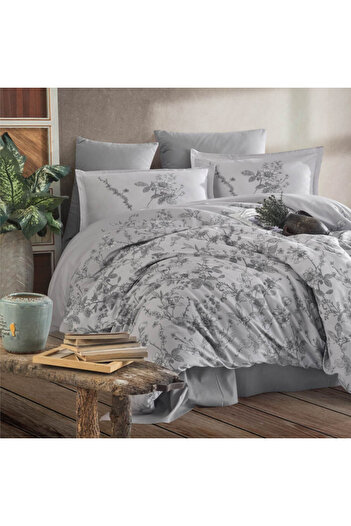 OEM Messina Family Bed Linen Grey with 2 Duvet Covers (100% Cotton)
