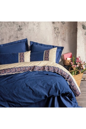 OEM Rayen Navy Blue Bed Linen (100% Cotton)
