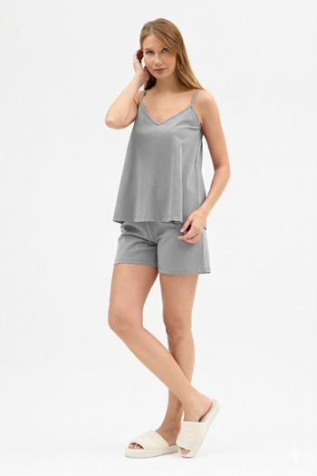 Butikgiz Women's 100% Cotton Combed Cotton 4 Season Top and Bottom Pajama Set