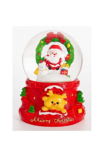 OEM Luminous Christmas globe with Santa Claus, batteries included, 9.5 x 7 cm, White/Red
