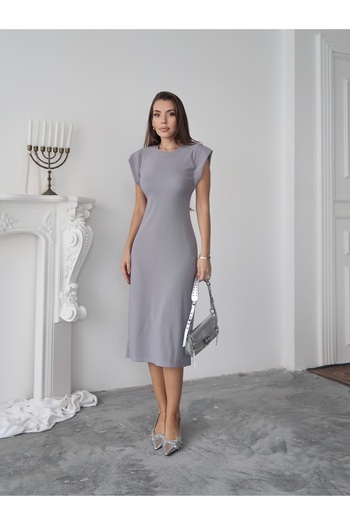 Paw Garage Women's Liora Ottoman Fabric t Sleeve Slit Dress