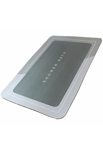zola Rectangular bath mat, non-slip, 60x40 cm, grey/white