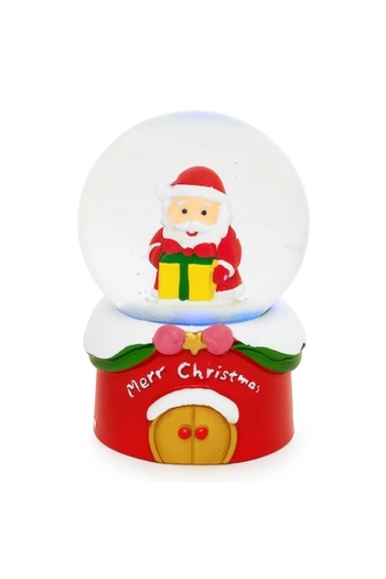 OEM Luminous Christmas globe with Santa Claus, batteries included, 7 x 4.5 cm, White/Red