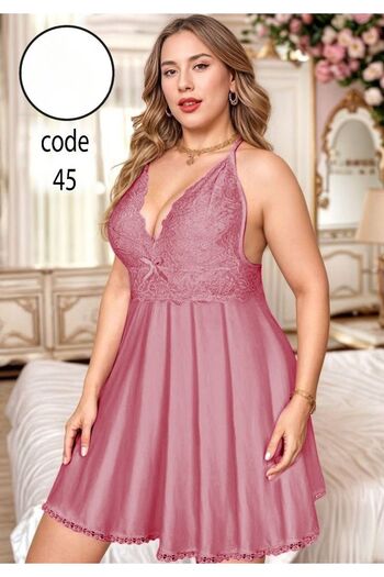 TREN Women's Romantic Lace Babydoll Nightdress Spaghetti Strap Mini Sleepwear Bridal Honeymoon Lingerie