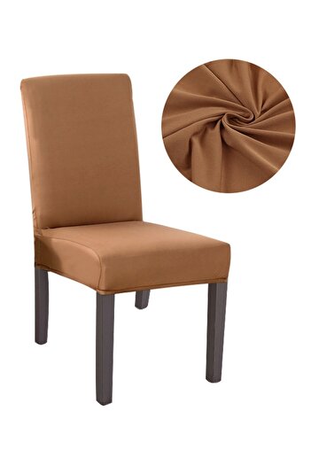 zola Universal chair cover with backrest, soft material, elastic, brown
