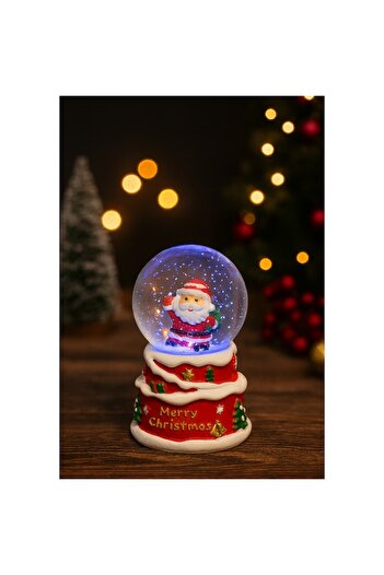 OEM Luminous Christmas globe with Santa Claus, batteries included, 7.5 x 5 cm, White/Red