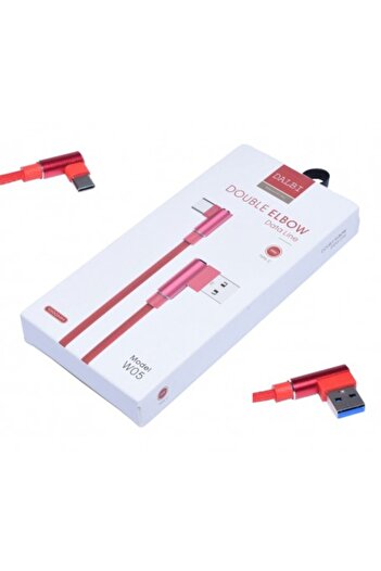 Dalbi USB Data Cable - Type C to 90˚ Canvas - W 05