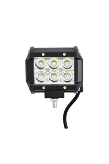 DELUXETUNING Car LED Projector, Offroad 18 W, 12 V-24 V, 1800 Lumens, Rectangular, Spot Beam 30 Degree