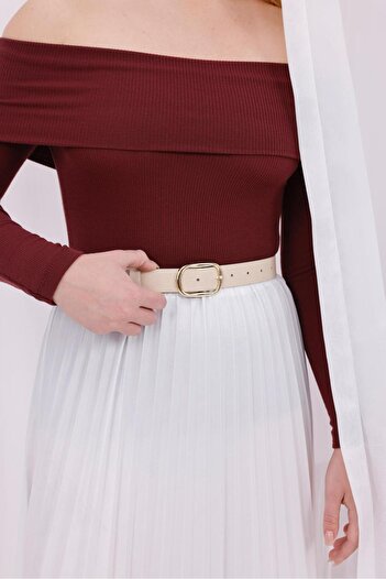 MODAM HİFA Oval Buckle Women's Belt Dress Belt Waist Belt Shirt Belt Trouser Belt