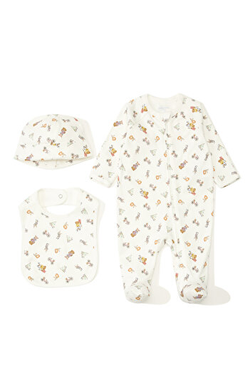 Polo Ralph Lauren White Patterned 3-Piece Newborn Set