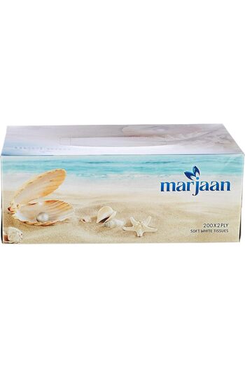 Hotpack Marjan Facial Tissue, 200 Pulls 2 Ply, Pack of 5