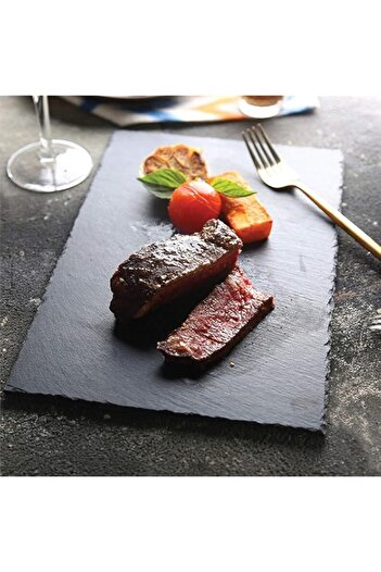 Generic Raj Rectangle Slate Plate, 26 X 16 Cm , Silver, Sl0004 , 1 Pc