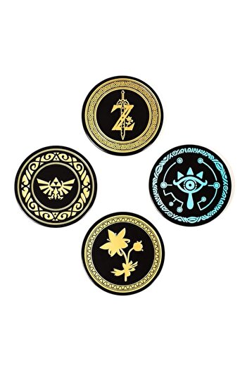 Generic Paladone The Legend of Zelda Metall-Untersetzer aus Weißblech | Set mit 4 Stück | Einzigartiges Ret