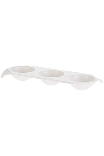 Generic Servewell 2724623293837 Horeca Trio Sauce Plate,White