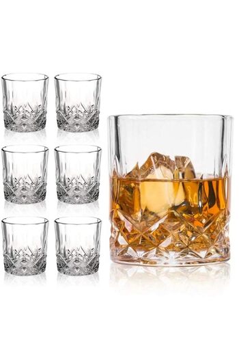 Generic Farielyn-X Old Fashioned Whiskey Glasses (Set of 6), 11 Oz Unique Bourbon Glass, Ultra-Clarity Doub