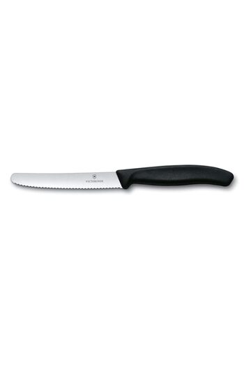 Generic Victorinox 6.7733, Black 4 Inch Swiss Classic Paring Knife with Serrated Edge, Round tip, 4"