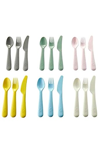 Generic Ikea Boutique Store Kalas Plastic Cutlery Set - 18 Piece (Multicolour)