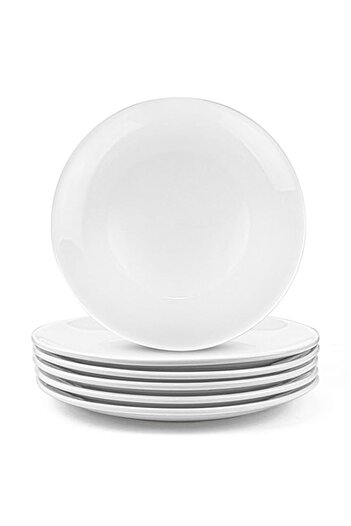 Generic Foraineam 6 Pieces Porcelain Dinner Plates Approximate 10 Inch Round Salad Plate White Dinnerware D